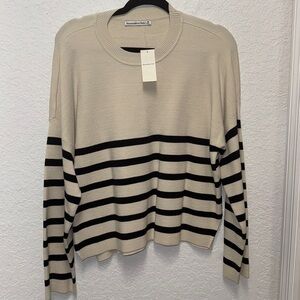 Abercrombie & Fitch LuxeLoft Striped crew sweater NWT MEDIUM